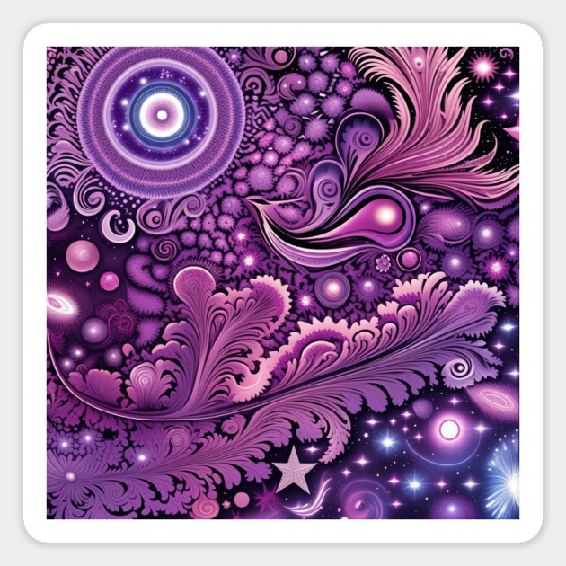 Other Worldly Designs- nebulas, stars, galaxies, planets with feathers Magnet by BirdsnStuff