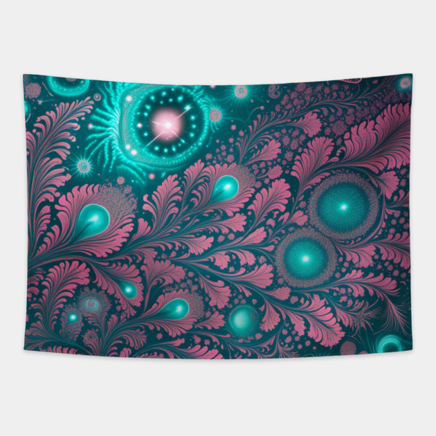 Other Worldly Designs- nebulas, stars, galaxies, planets with feathers Tapestry by BirdsnStuff