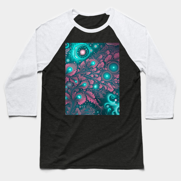 Other Worldly Designs- nebulas, stars, galaxies, planets with feathers Baseball T-Shirt by BirdsnStuff