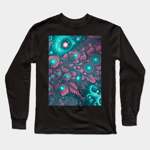 Other Worldly Designs- nebulas, stars, galaxies, planets with feathers Long Sleeve T-Shirt by BirdsnStuff