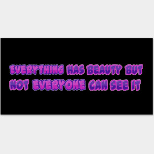 Everything Has Beauty By Confucius | Black Hoodies Motiv Concepts Posters and Art