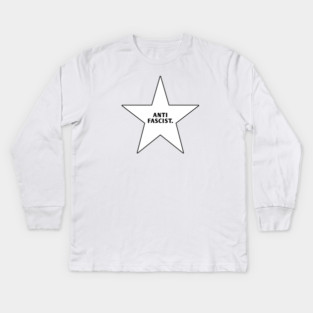 Anti Fascist With Star Kids Long Sleeve T-Shirt