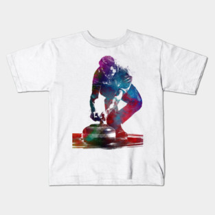 Curling sport art #curling Kids T-Shirt