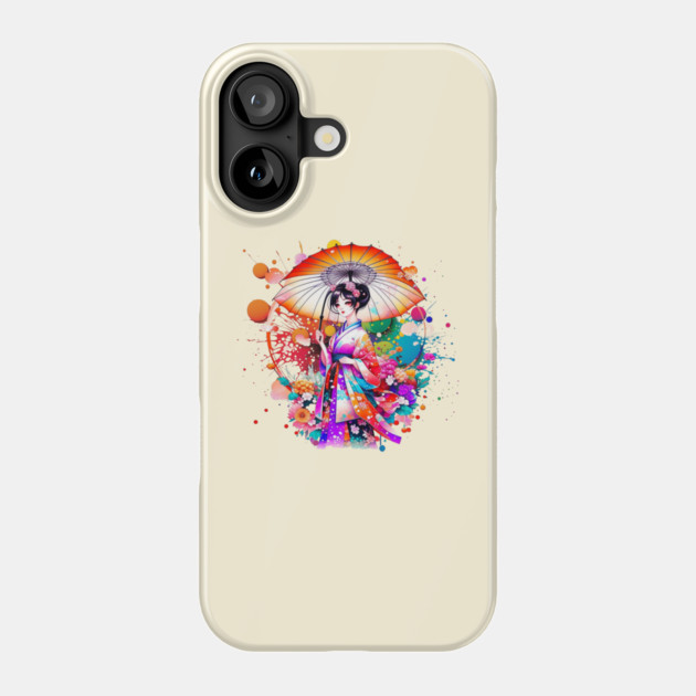 Beautiful Japanese Woman in Kimono Parasol Phone Case by HolidayBug