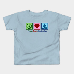 Peace Love Meditation Kids T-Shirt