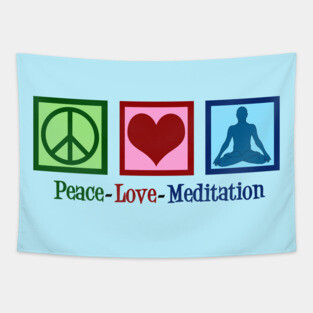 Peace Love Meditation Tapestry