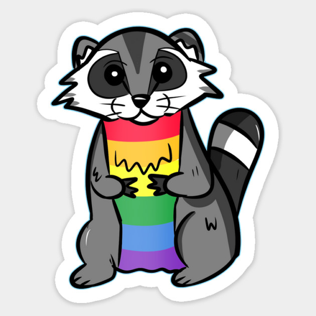 RAINBOW RACCOON Sticker by roxiqt