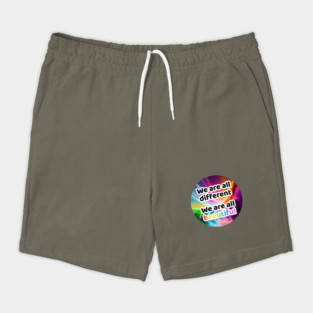 We are all different. We are all beautiful. Rainbow Clouds Circle Shorts