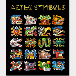 Aztec Symbols Posters and Art