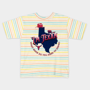 I'm Texan v1 Red/Grunge Kids T-Shirt