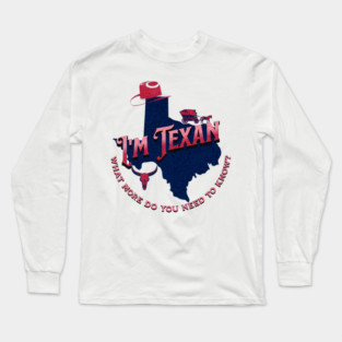 I'm Texan v1 Red/Grunge Long Sleeve T-Shirt