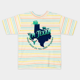 I'm Texan v1 Teal/Grunge Kids T-Shirt