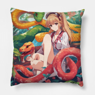 adventure snake red Pillow