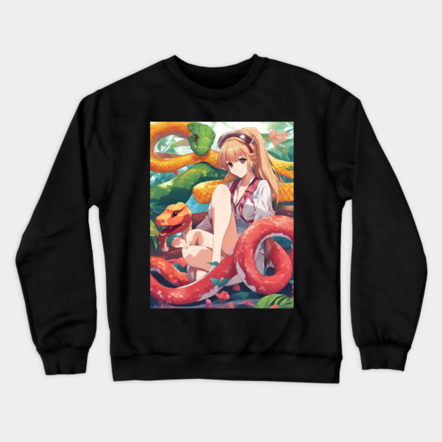 adventure snake red Crewneck Sweatshirt by animegirlnft
