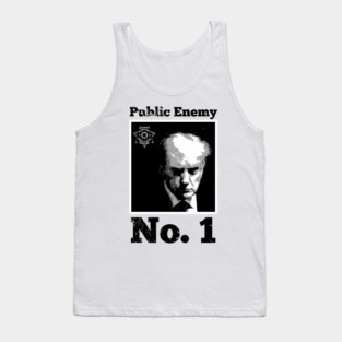 Trump Mugshot-Public Enemy No. 1-B/W Tank Top