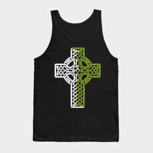 Celtic Cross in Green and White Tank Top