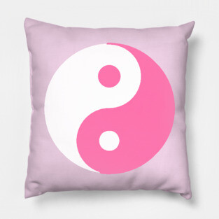 Yin Yang in white and pink Pillow