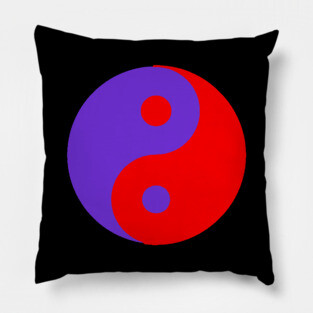 Yin Yang in blue and red Pillow