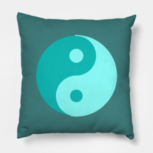 Yin Yang in shades of blue Pillow