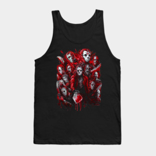 Camp Slasher (The many faces of) – Horror Icon Tribute Tank Top