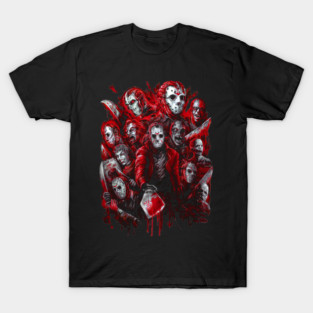 Camp Slasher (The many faces of) – Horror Icon Tribute T-Shirt