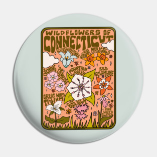 Connecticut Wildflowers Pin