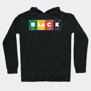 Black Periodic Table of Elements (Colorful) Hoodie
