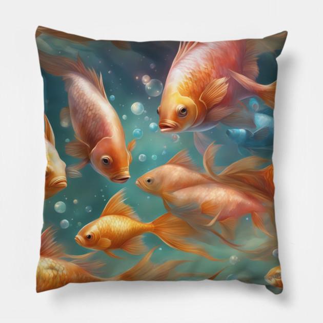 Dive into the world of furious fish Pillow by animegirlnft