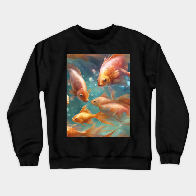 Dive into the world of furious fish Crewneck Sweatshirt by animegirlnft