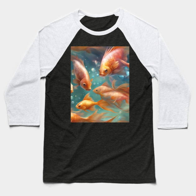 Dive into the world of furious fish Baseball T-Shirt by animegirlnft