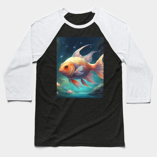 Furious Fins Baseball T-Shirt by animegirlnft