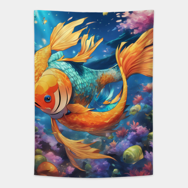 Swimming Stars Tapestry by animegirlnft