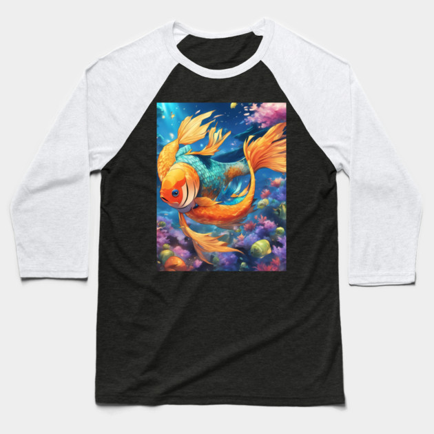 Swimming Stars Baseball T-Shirt by animegirlnft