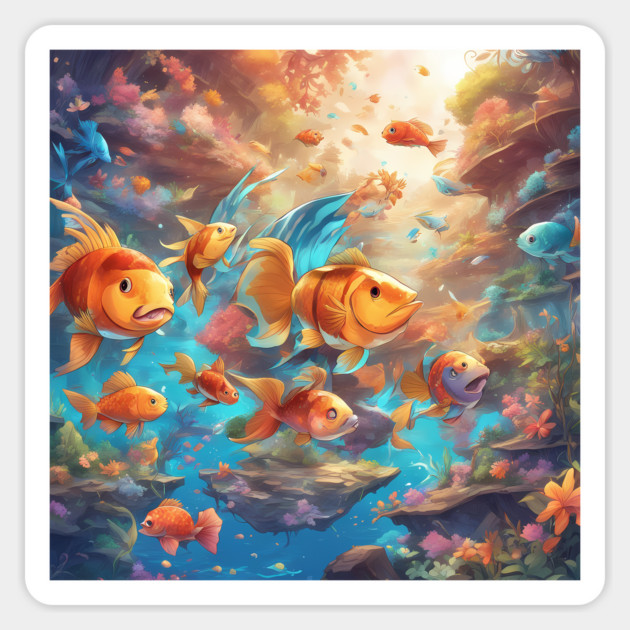 Fishy Friends Forever Magnet by animegirlnft