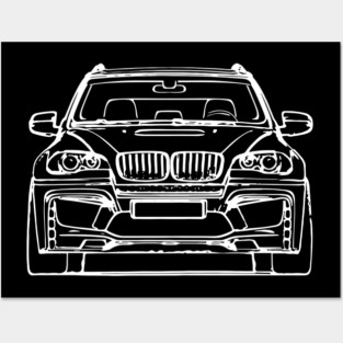 White X5 E70 Car Sketch Art Posters and Art