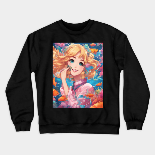 Among the Fish Crewneck Sweatshirt by animegirlnft