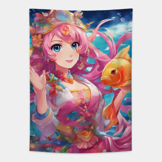 urney Among the Fish Tapestry by animegirlnft