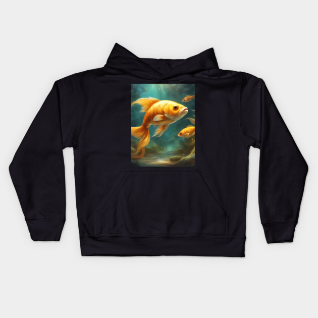 Fascinating Fish Characters Kids Hoodie by animegirlnft