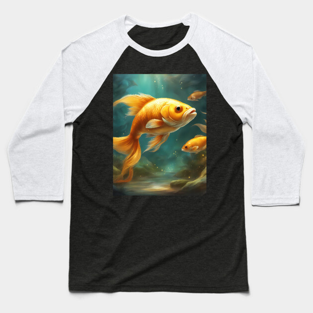 Fascinating Fish Characters Baseball T-Shirt by animegirlnft