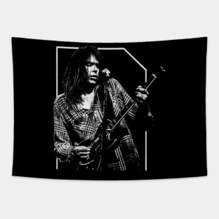 Neil Young  // Vintage Style Design Tapestry