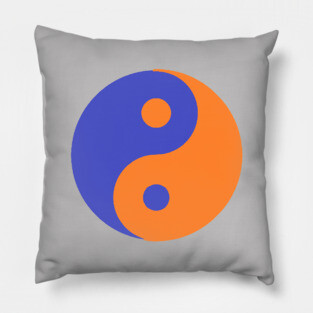 Yin Yang in blue and orange Pillow