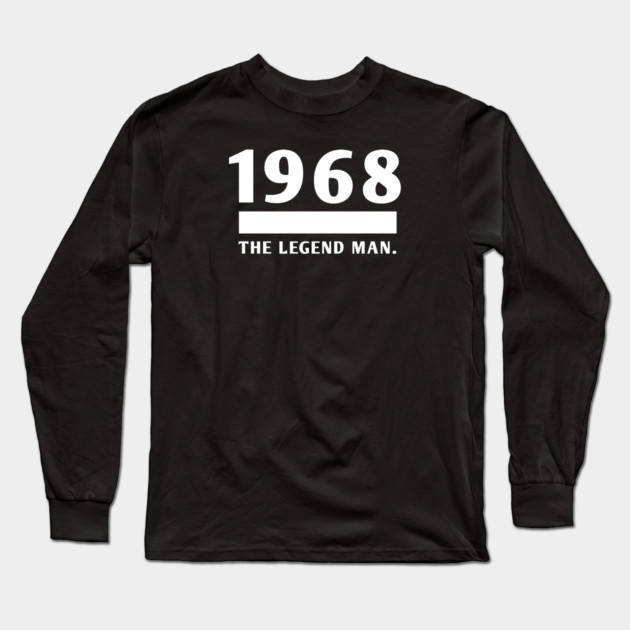 1968 birthday Long Sleeve T-Shirt by BlackMeme94
