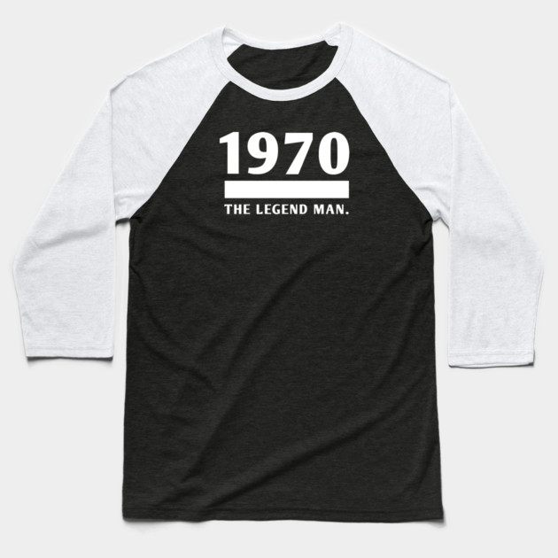 1970 birthday Baseball T-Shirt by BlackMeme94