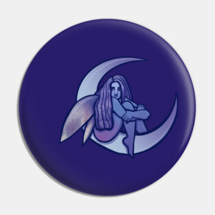 Sad Moon Fairy Pin