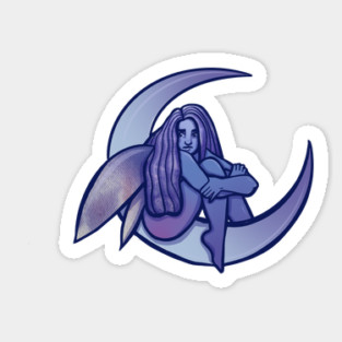Sad Moon Fairy Sticker