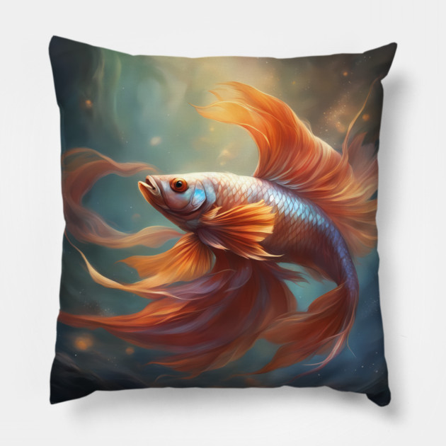 Fish Journey Among Fishermen Pillow by animegirlnft