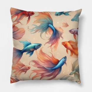 Obsidian Fishy Friends Forever Pillow