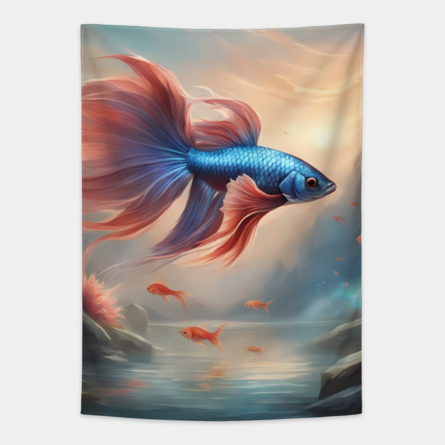 Tastic Fish Swiming Tapestry by animegirlnft