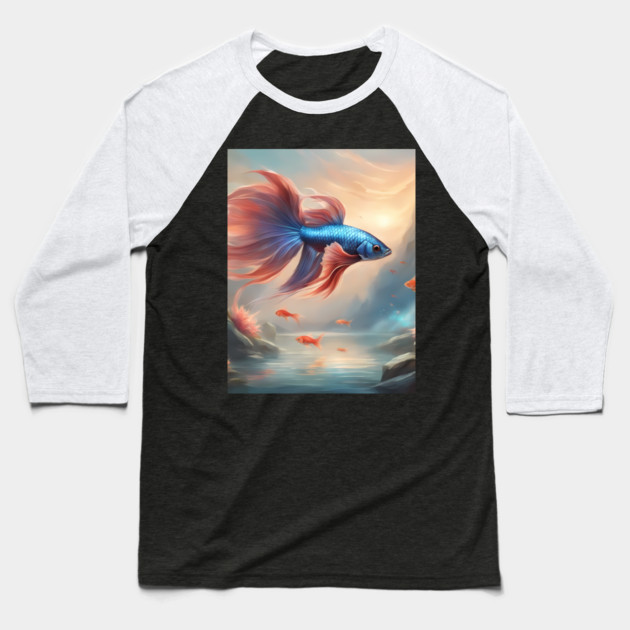Tastic Fish Swiming Baseball T-Shirt by animegirlnft