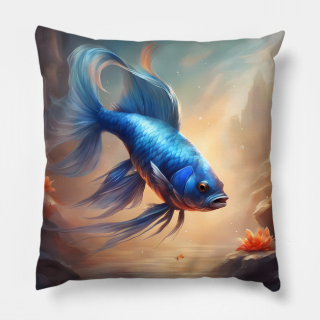 adventure water colorful Pillow by animegirlnft